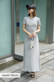 ハーフスリーブカットワンピース Gray