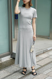 ハーフスリーブカットワンピース Gray
