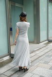 ハーフスリーブカットワンピース Gray