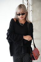 アンゴラタッチニットアンサンブル Black