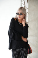 アンゴラタッチニットアンサンブル Black