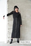 フロントZIPニットスカート Black