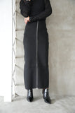 フロントZIPニットスカート Black