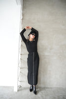 フロントZIPニットスカート Black