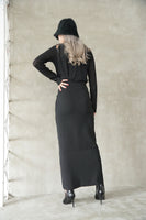 フロントZIPニットスカート Black