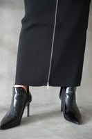 フロントZIPニットスカート Black