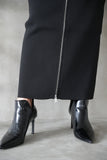 フロントZIPニットスカート Black