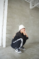 サイドラインワイドパンツ Black