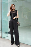 センタープレスワイドパンツ Black