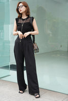 センタープレスワイドパンツ Black