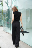 センタープレスワイドパンツ Black