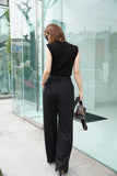 センタープレスワイドパンツ Black