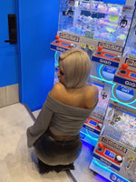 オフショルフレア袖TOPS　GRAY