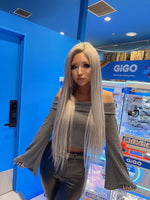 オフショルフレア袖TOPS　GRAY