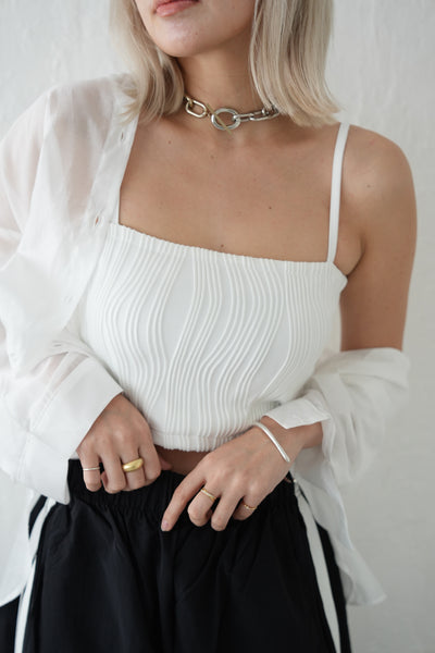 ウェーブパイピングキャミ　OFFWHITE