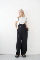 【美脚】ベルト付きサロペット　BLACK