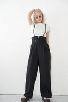 【美脚】ベルト付きサロペット　BLACK