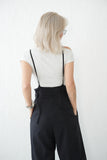 【美脚】ベルト付きサロペット　BLACK