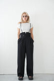 【美脚】ベルト付きサロペット　BLACK