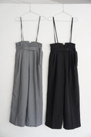 【美脚】ベルト付きサロペット　BLACK