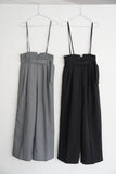 【美脚】ベルト付きサロペット　BLACK