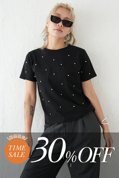パールシルバーTシャツ　BLACK