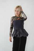 【再入荷】ドッキングバルーンビスチェトップス　charcoal