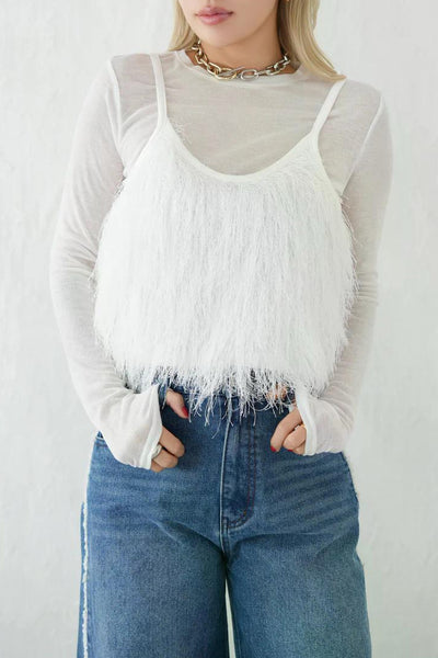 フリンジビスチェ　WHITE
