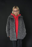 シャギースタンドカラーコート　Chacoal