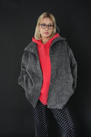 シャギースタンドカラーコート　Chacoal