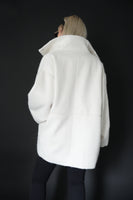 シャギースタンドカラーコート　IVORY