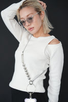 リサイクルオープンショルダーTOPS　IVORY