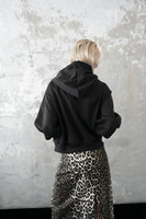 ダブルZIP オーバーサイズパーカー　BLACK