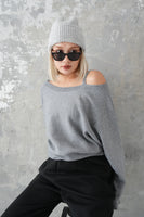 ワンショルKNITプルオーバー　GRAY
