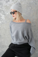 ワンショルKNITプルオーバー　GRAY