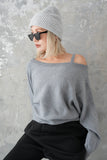 ワンショルKNITプルオーバー　GRAY