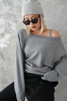 ワンショルKNITプルオーバー　GRAY