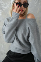 ワンショルKNITプルオーバー　GRAY