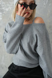 ワンショルKNITプルオーバー　GRAY