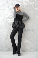 【再入荷】ドッキングバルーンビスチェトップス　BLACK