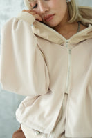 ダブルZIP オーバーサイズパーカー　BEIGE