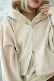 ダブルZIP オーバーサイズパーカー　BEIGE