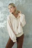 ダブルZIP オーバーサイズパーカー　BEIGE