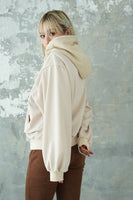 ダブルZIP オーバーサイズパーカー　BEIGE