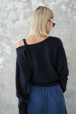 ワンショルKNITプルオーバー　NAVY