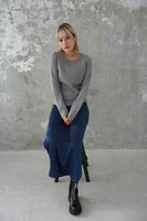 リサイクルオープンショルダーTOPS　GRAY