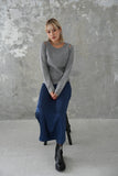 リサイクルオープンショルダーTOPS　GRAY