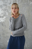 リサイクルオープンショルダーTOPS　GRAY
