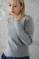 リサイクルオープンショルダーTOPS　GRAY