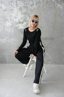 リサイクルオープンショルダーTOPS　BLACK
